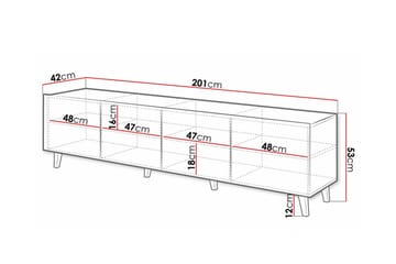 Strontian Tv-skåp 201 cm Scandinavian Choice White - Møbler - TV- & Mediamøbler - TV-skap