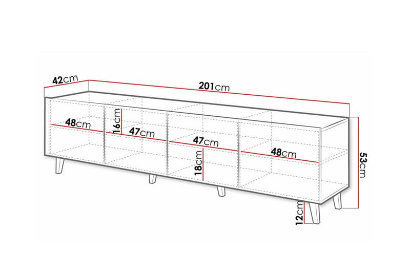 Strontian Tv-skåp 201 cm Scandinavian Choice White - Møbler - TV- & Mediamøbler - TV-skap