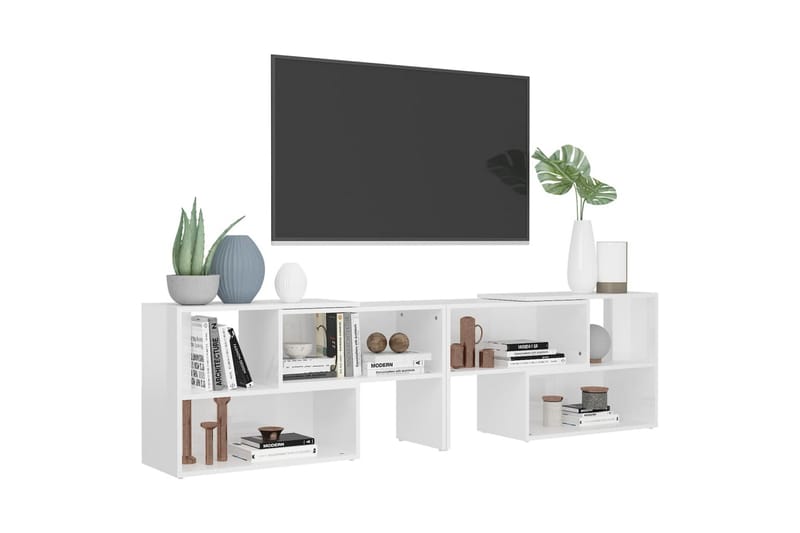 TV-benk høyglans hvit 149x30x52 cm sponplate - Hvit - TV-skap