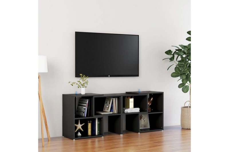 TV-benk svart 104x30x52 cm sponplate - Svart - TV-skap