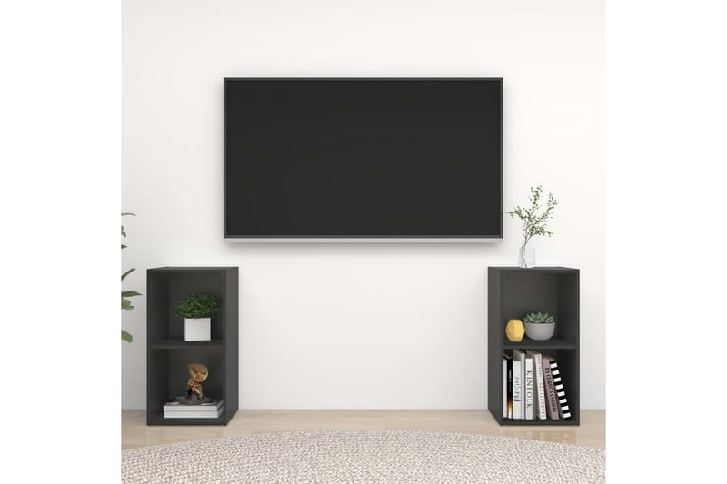 TV-benker 2 stk grå 72x35x36,5 cm sponplate - Grå - TV-skap