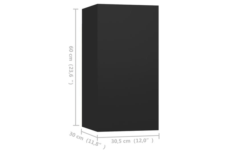 TV-benker 4 stk svart 30,5x30x60 cm sponplate - Svart - TV-skap
