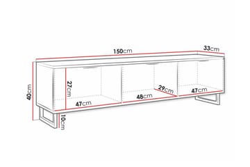 TV-skap Galbally 150 cm - Hvid - Møbler - TV- & Mediamøbler - TV-skap