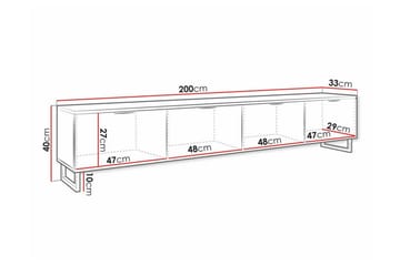TV-skap Galbally 200 cm - Brun - Møbler - TV- & Mediamøbler - TV-skap