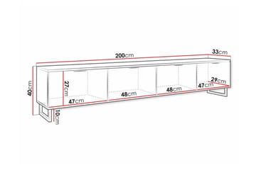 TV-skap Galbally 200 cm - Svart - Møbler - TV- & Mediamøbler - TV-skap