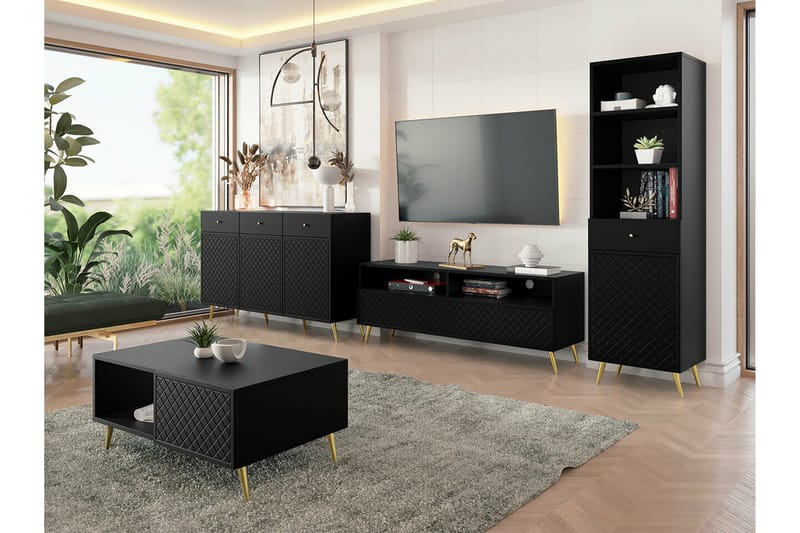 TV-skap Kintore 150 cm - Svart - Møbler - TV- & Mediamøbler - TV-skap