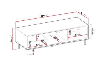 TV-skap Kintore 180 cm - Svart - Møbler - TV- & Mediamøbler - TV-skap