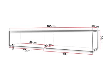 Tv-skap Lourmais 180 cm Hvit LED - Hvit - Møbler - TV- & Mediamøbler - TV-skap
