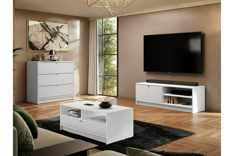 TV-skap Novaj 120 cm - Hvid - Møbler - TV- & Mediamøbler - TV-skap