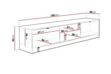 TV-skap Novaj 180 cm - Hvid - Møbler - TV- & Mediamøbler - TV-skap