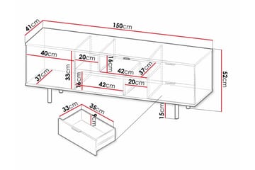 TV-skap Staffin 150 cm - Cashmere - Møbler - TV- & Mediamøbler - TV-skap