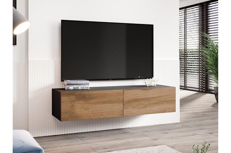 Tv-skap Veria 140 cm - Natur/Svart - TV-skap