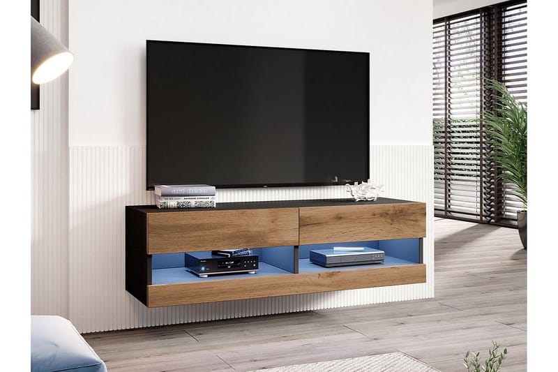 Tv-skap Veria 180 cm - Natur/Svart - TV-skap