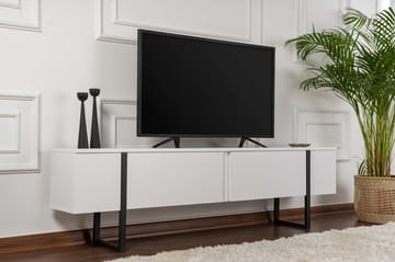 TV Stand Nordure Vit finish Svart - Møbler - TV- & Mediamøbler - TV benk & mediabenk