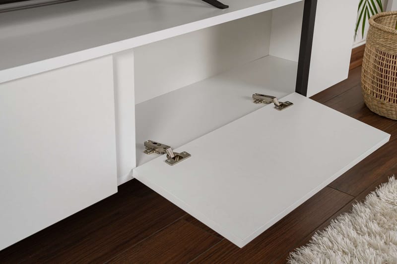 TV Stand Nordure Vit finish Svart - Møbler - TV- & Mediamøbler - TV benk & mediabenk