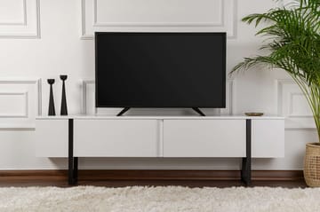 TV Stand Nordure Vit finish Svart - Møbler - TV- & Mediamøbler - TV benk & mediabenk