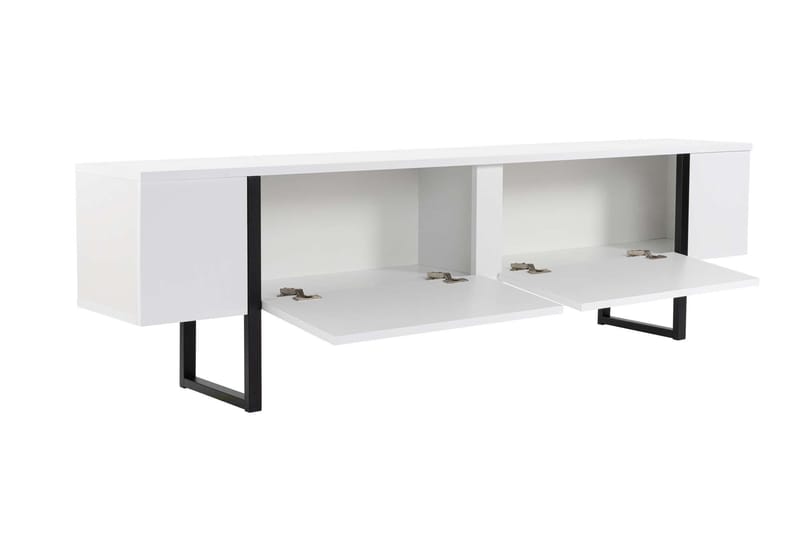 TV Stand Nordure Vit finish Svart - Møbler - TV- & Mediamøbler - TV benk & mediabenk