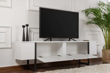 TV Stand Nordure Vit finish Svart - Møbler - TV- & Mediamøbler - TV benk & mediabenk