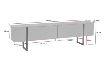 TV Stand Nordure Vit finish Svart - Møbler - TV- & Mediamøbler - TV benk & mediabenk