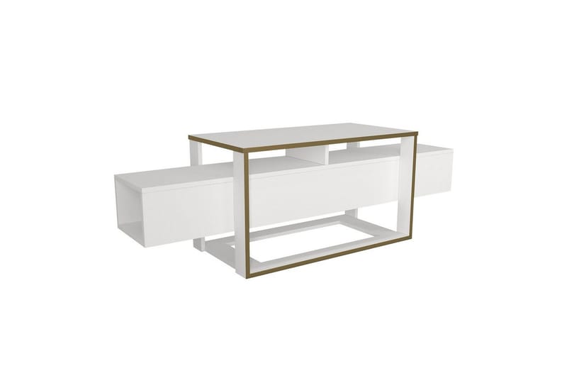 Urt TV-benk 160 cm - Gull/Hvit - Møbler - TV- & Mediamøbler - TV benk & mediabenk