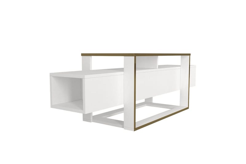 Urt TV-benk 160 cm - Gull/Hvit - Møbler - TV- & Mediamøbler - TV benk & mediabenk