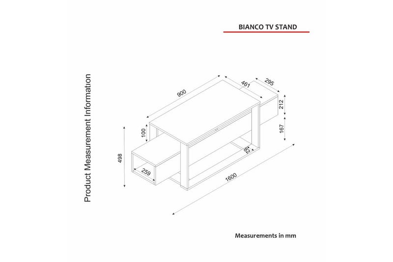 Urt TV-benk 160 cm - Gull/Hvit - Møbler - TV- & Mediamøbler - TV benk & mediabenk