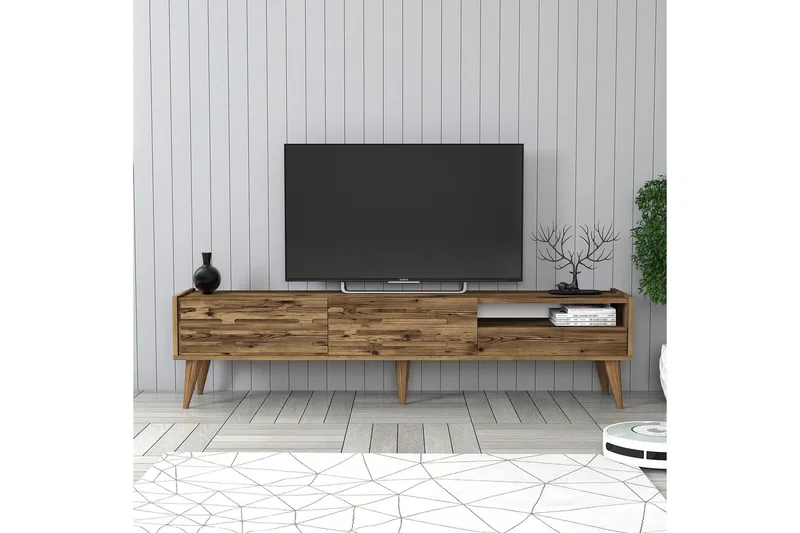 Valensiya TV-benk 180 cm - Valnøtt - Møbler - TV- & Mediamøbler - TV benk & mediabenk