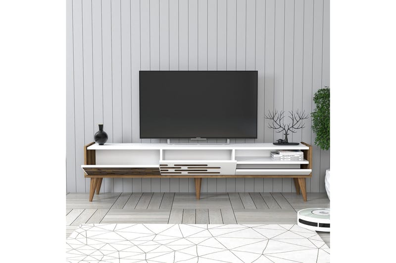 Valensiya TV-benk 180 cm - Valnøtt/Hvit - Møbler - TV- & Mediamøbler - TV benk & mediabenk