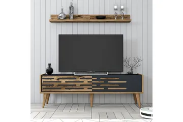 Valensiya TV-møbelsett 140x45 cm - Valnøtt/Antrasitt - Møbler - TV- & Mediamøbler - TV-møbelsett