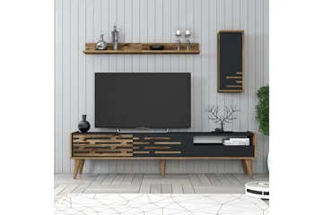 Valensiya TV-skap 180 cm - Valnøtt/Antrasitt - Møbler - TV- & Mediamøbler - TV-møbelsett