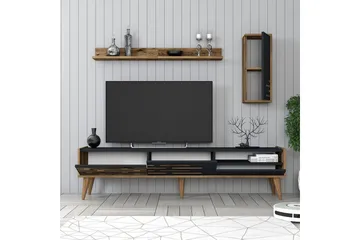 Valensiya TV-skap 180 cm - Valnøtt/Antrasitt - Møbler - TV- & Mediamøbler - TV-møbelsett