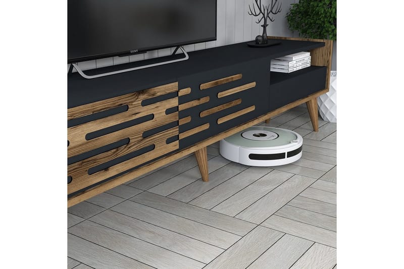 Valensiya TV-skap 180 cm - Valnøtt/Antrasitt - Møbler - TV- & Mediamøbler - TV-skap
