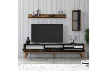 Valensiya TV-skap 180 cm - Valnøtt/Sort/Marmor - Møbler - TV- & Mediamøbler - TV-skap