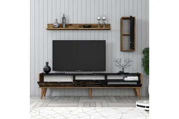 Valensiya TV-skap 180 cm - Valnøtt/Sort/Marmor - Møbler - TV- & Mediamøbler - TV-skap