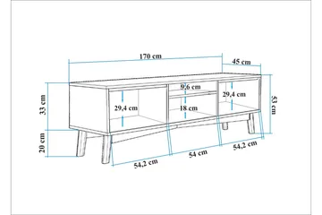 Valsot TV-benk 170 cm - Valnøtt - Møbler - TV- & Mediamøbler - TV benk & mediabenk