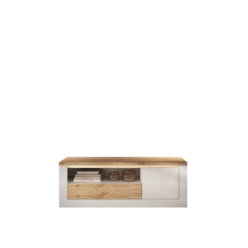 Vandesar TV-benk 160 cm - Natur/Hvit - Møbler - TV- & Mediamøbler - TV benk & mediabenk