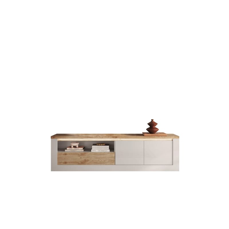 Vandesar TV-benk 207 cm - Natur/Hvit - Møbler - TV- & Mediamøbler - TV benk & mediabenk