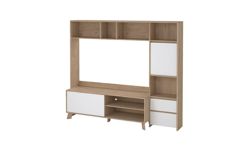 Varun TV-skap 209 cm - Hvit/Natur - Møbler - TV- & Mediamøbler - TV-skap