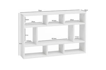 Vegghylle Wohnling melaminbelagt sponplate, bokoppbevaring, veggmontert, moderne stil Hvit - Hvit - Oppbevaring - Hylle - Vegghylle