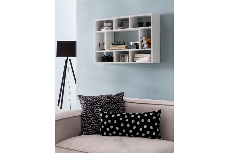 Vegghylle Wohnling melaminbelagt sponplate, bokoppbevaring, veggmontert, moderne stil Hvit - Hvit - Oppbevaring - Hylle - Vegghylle