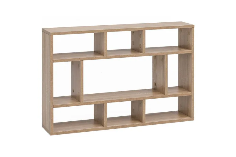 Vegghylle Wohnling melaminbelagt sponplate, bokoppbevaring, veggmontert, moderne stil Sonoma, Sonoma