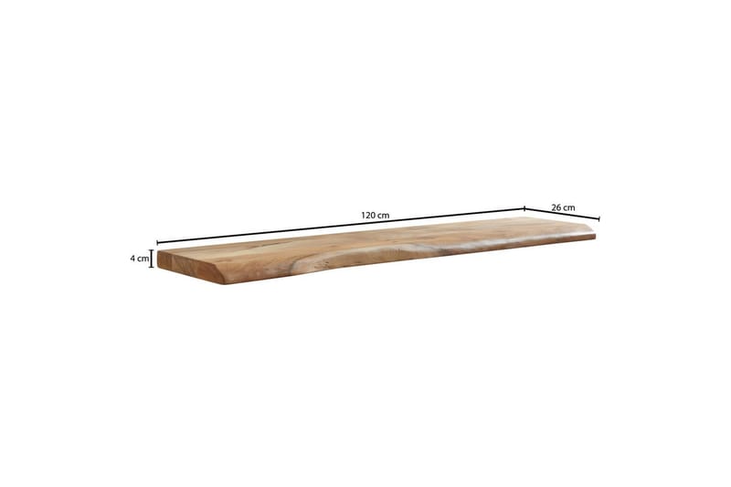 Vegghylle Wohnling trekant, heltre, flytende hylle, landlig stil 120 cm - 120 cm - Møbler - TV- & Mediamøbler - TV-hylle