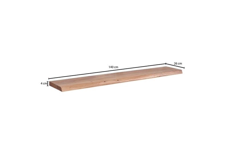 Vegghylle Wohnling trekant, heltre, flytende hylle, landlig stil 140 cm - 140 cm - Møbler - TV- & Mediamøbler - TV-hylle