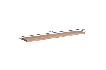 Vegghylle Wohnling trekant, heltre, flytende hylle, landlig stil 160 cm - 160 cm - Møbler - TV- & Mediamøbler - TV-hylle