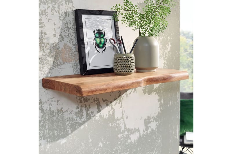 Vegghylle Wohnling trekant, heltre, flytende hylle, landlig stil 60 cm - 60 cm - Møbler - TV- & Mediamøbler - TV-hylle