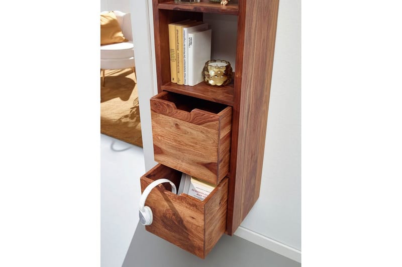 Vegghylle Wohnling Vegghengt i heltre med 2 skuffer 150 cm lagring landstil - Oppbevaring - Hylle - Vegghylle