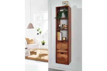 Vegghylle Wohnling Vegghengt i heltre med 2 skuffer 150 cm lagring landstil - Oppbevaring - Hylle - Vegghylle