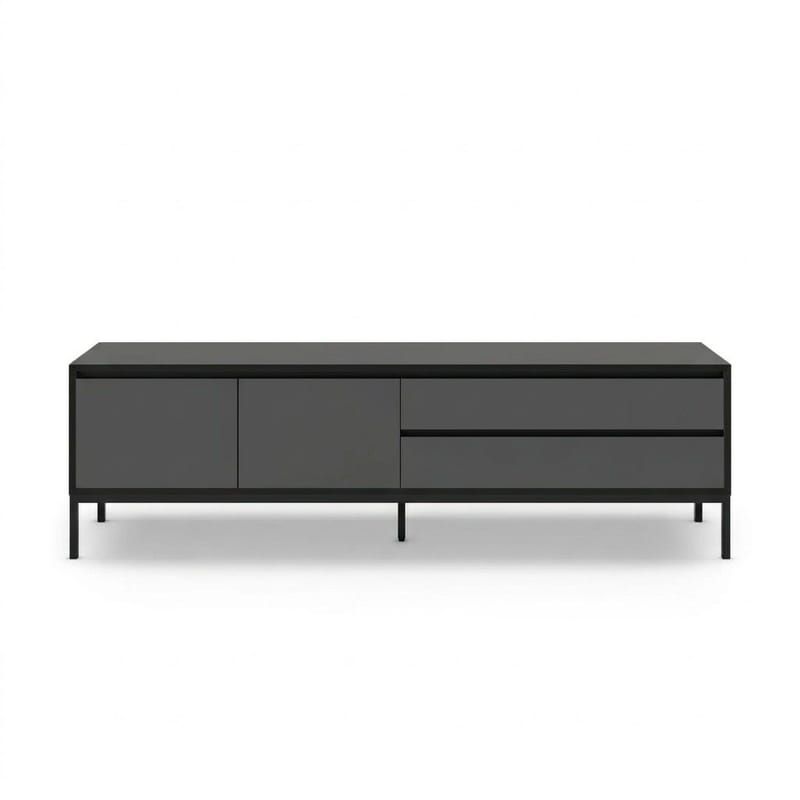 Velar TV-benk 180x55x40 cm - Anthracite/Wood Black/Black - Møbler - TV- & Mediamøbler - TV benk & mediabenk