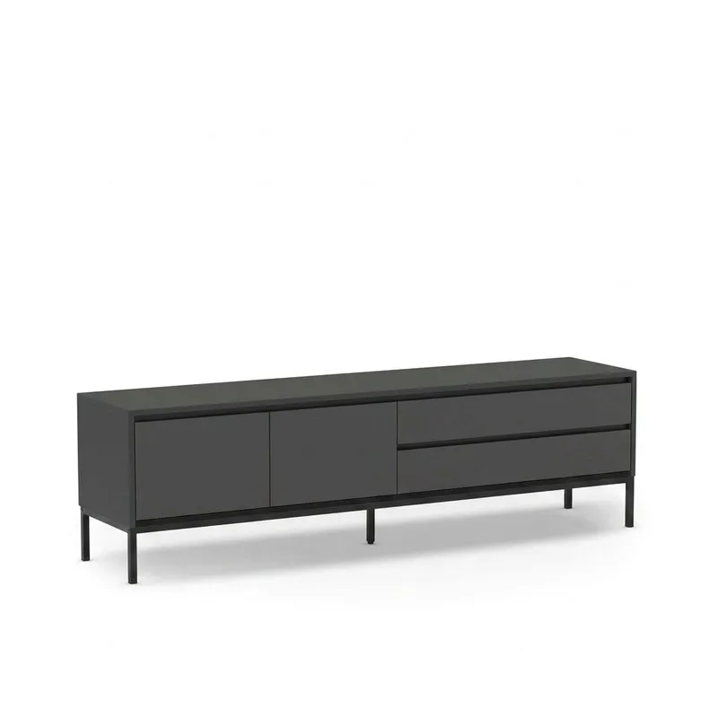 Velar TV-benk 180x55x40 cm, Anthracite/Wood Black/Black