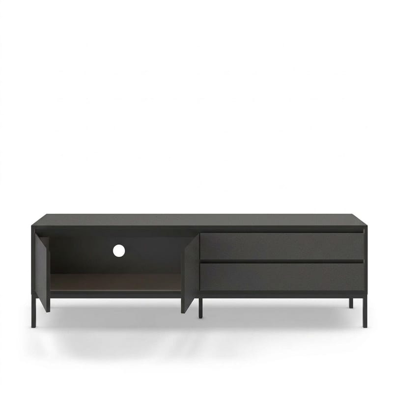 Velar TV-benk 180x55x40 cm - Anthracite/Wood Black/Black - Møbler - TV- & Mediamøbler - TV benk & mediabenk